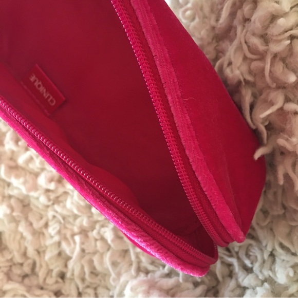 Clinique velvet velour fuzzy Barbie pink fuschia makeup pencil case organizer - Picture 8 of 9